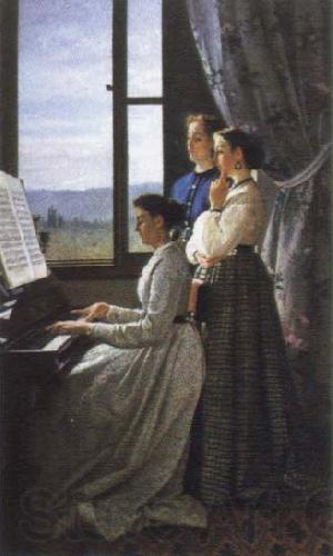 Silvestro lega the lyric (ll canto di unostornello) Norge oil painting art